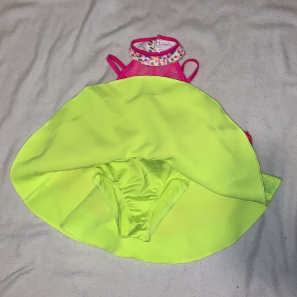 Weissman Costume “Oh me Oh my Oh you!” Child small. Pink and yellow with sequins - Picture 7 of 16